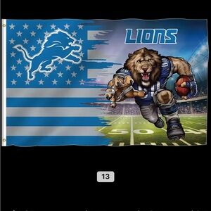 NFL Lions Blue and White Flag